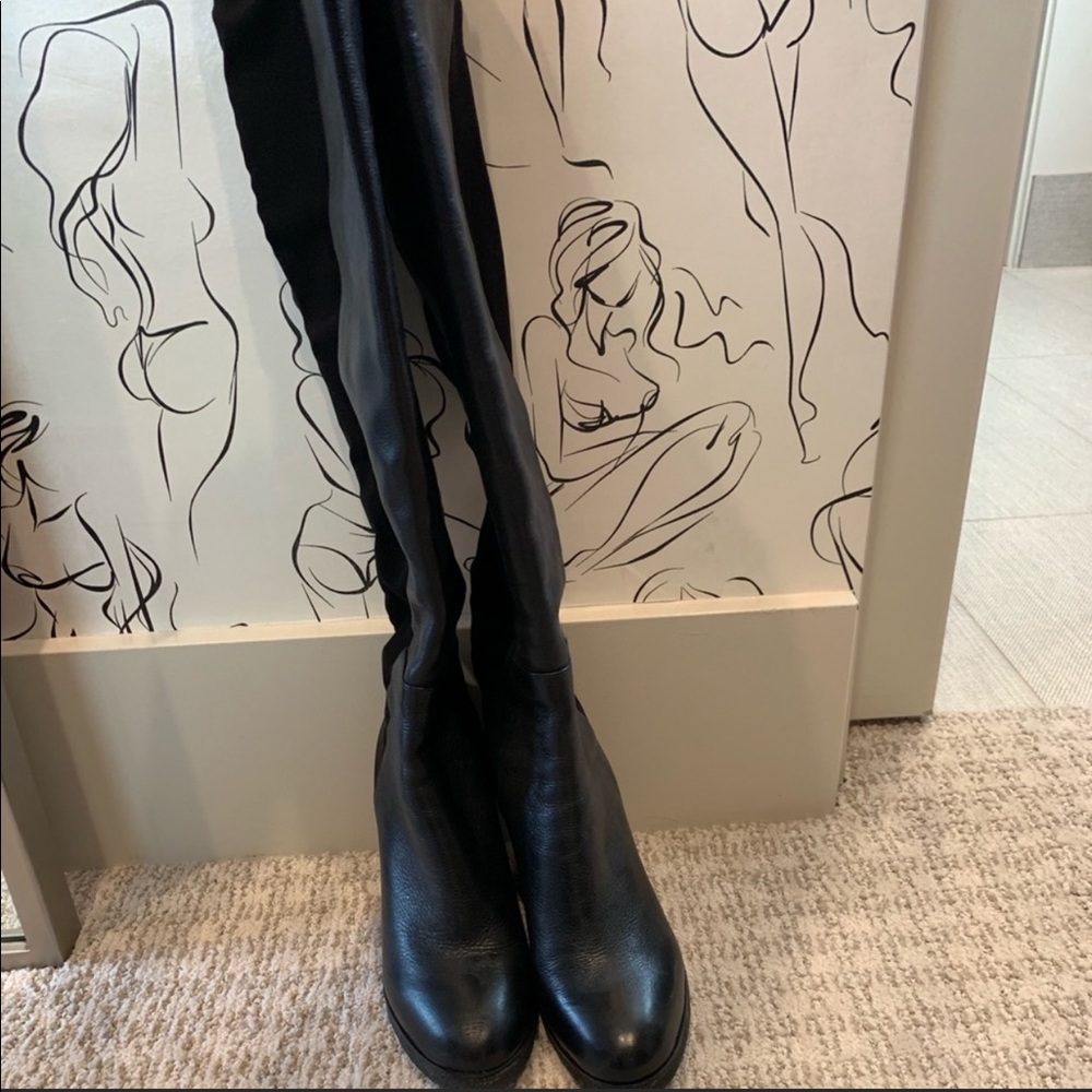 Vince Canuto black wedge knee high boots!